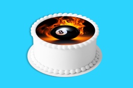 Imagine comestibila tort din Zahar, 8 Ball - Lumea - Img 4