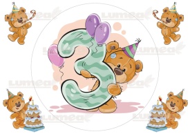 Imagine comestibila tort din Zahar, aniversara cu Teddy "1-9" - Lumea - Img 3