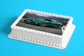 Imagine comestibila tort din Zahar BMW Sport verde - Lumea - Img 2