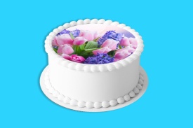 Imagine comestibila tort din Zahar, Buchet de Lalele si Zambile, model 1 - Lumea - Img 4