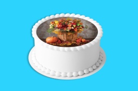 Imagine comestibila tort din Zahar Buchet de Toamna asortat - Lumea - Img 4