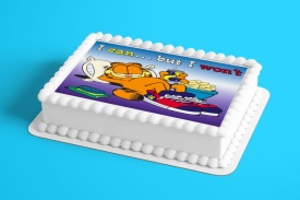 Imagine comestibila tort din Zahar, Garfield model 1 - Lumea - Img 2