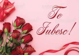 Imagine comestibila tort din Zahar, "Te Iubesc" model 3 - Lumea - Img 1