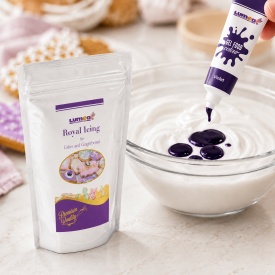 Colorarea glazurii Royal Icing Lumea cu colorant alimentar gel mov
