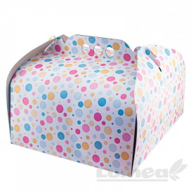 Set cutii dreptunghiulare cu model buline pentru tort pana la 5kg, 29.4cm x 39.4 cm x 17cm - 5 buc. - Lumea