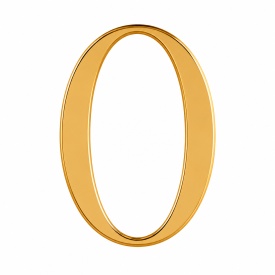 Topper tort acrylic litera "O", model Auriu, 9 cm - Lumea