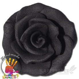 Trandafiri mari negru din pasta de zahar, L6 cm x l 6 cm x h3 cm, 25 buc, 730g - Lumea