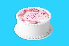 Vafa tort Happy Valentine's Day cu Baloane in forma de Inima - Lumea - Img 4