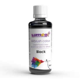 Течен хранителен оцветител на водна основа Black, 90ml - препоръчва се за аерограф - The World
