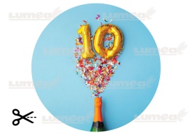 Торта за рождения ден на Vafa "10" с конфети и шампанско - Светът