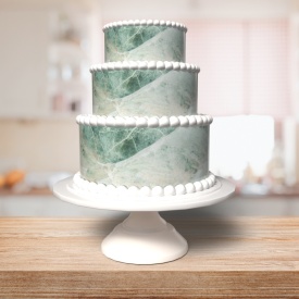Торта Vafa A4 Зелен мрамор с бяло - Светът - Img 2