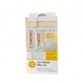 Coloane transparente goale pentru suport tort, 10 cm, 4 buc. - Wilton - Img 1