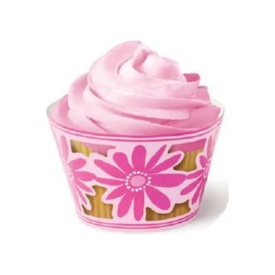 Hartii Invelire briose Roz cu model Floare, 18 buc. - Wilton - Img 2