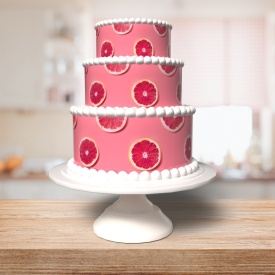 Imagine comestibila tort din Zahar A4 model Grapefruit - Lumea - Img 2