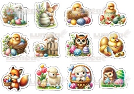 Imagine comestibila tort din Zahar Animale de Paste - Lumea