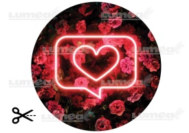 Imagine comestibila tort din Zahar, Inima Neon - Lumea - Img 3