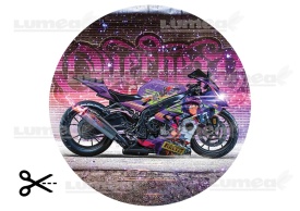 Imagine comestibila tort din Zahar Motocicleta Multicolor - Lumea - Img 3