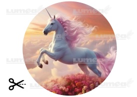 Imagine comestibila tort din Zahar Unicorn intre Flori si Nori - Lumea - Img 3