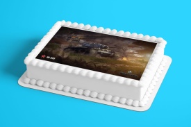 Imagine comestibila tort din Zahar World of Tanks KV-1 - Lumea - Img 2