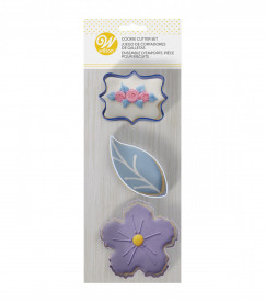 Set decupatoare rama, frunza si floare din metal - Wilton