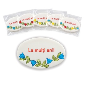 Tablita "La multi ani" cu Lalele din pasta de zahar - Lumea - Img 4