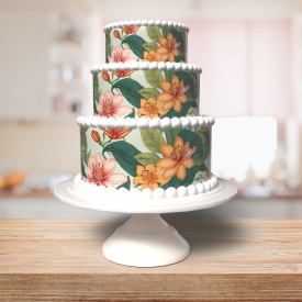 Vafa tort A4 model Floral 2 - Lumea - Img 2