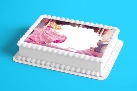 Vafa tort Barbie cu MESAJ PERSONALIZAT model 1 - Lumea - Img 2