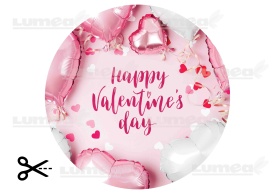 Vafa tort Happy Valentine's Day cu Baloane in forma de Inima - Lumea - Img 3