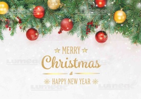 Vafa tort "Merry Christmas & Happy New Year" model cu scris Auriu - Lumea