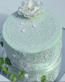 Салфетка изкуство Букет дантела силиконов калъп - Crystal Lace - Img 4