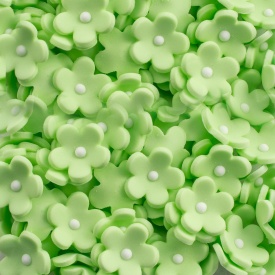 Floricele indoite Verde Pastel din pasta de zahar, 90 buc. - Lumea