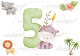 Imagine comestibila tort din Zahar, aniversara cu Animale "1-9" - Lumea - Img 5