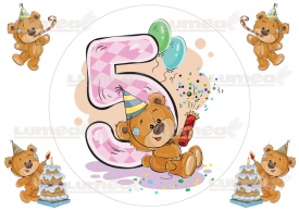 Imagine comestibila tort din Zahar, aniversara cu Teddy "1-9" - Lumea - Img 5