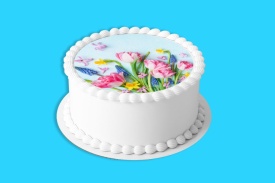 Imagine comestibila tort din Zahar, buchet de flori, model 5 - Lumea - Img 4