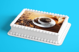 Imagine comestibila tort din Zahar, Cafea model 2 - Lumea - Img 2
