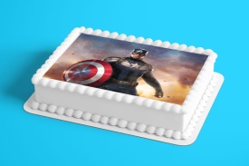 Imagine comestibila tort din Zahar, Capitanul America model 1 - Lumea - Img 2