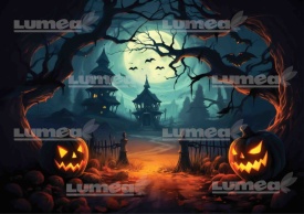 Imagine comestibila tort din Zahar, Halloween model 15 - Lumea - Img 1