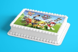 Imagine comestibila tort din Zahar, Paw Patrol echipa impreuna model 3 - Lumea - Img 2