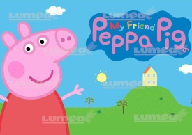 Imagine comestibila tort din Zahar, "Peppa Pig" - Lumea - Img 1