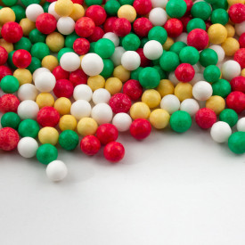 Perle din zahar mix Craciun auriu 7mm, 1kg - Lumea