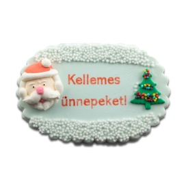 Tablita "Kellemes Ünnepeket" cu Most Craciun din zahar - Lumea