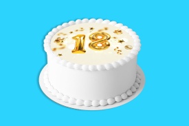 Vafa tort aniversara "18" model 2 - Lumea - Img 2