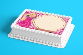 Vafa tort Barbie cu MESAJ PERSONALIZAT model 9 - Lumea - Img 2