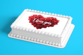 Vafa tort model "I Love You" pe Inima din Flori - Lumea - Img 2