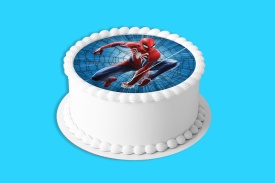 Vafa tort Spiderman cu fundal Albastru - Lumea - Img 4