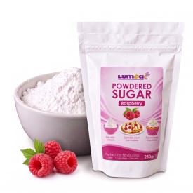 Zahar pudra cu aroma de Zmeura, 250g - Lumea
