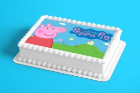 Ядлива снимка на захарна торта "Peppa Pig" - The World - Img 2