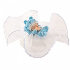 Figurine Bebe dormind albastru - Modecor - Img 1