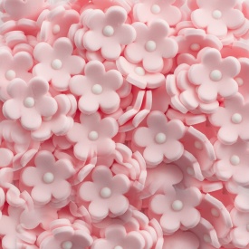 Floricele indoite Roz Pastel din pasta de zahar, 90 buc. - Lumea
