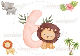Imagine comestibila tort din Zahar, aniversara cu Animale "1-9" - Lumea - Img 6